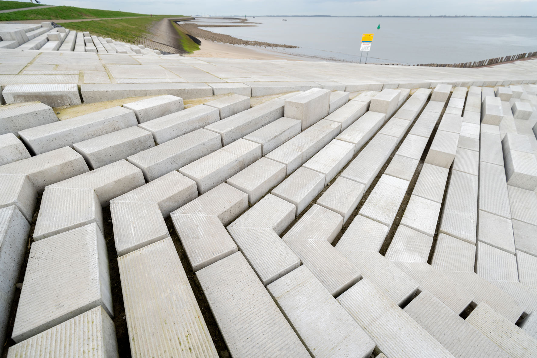 Ribbed concrete elements — detail view